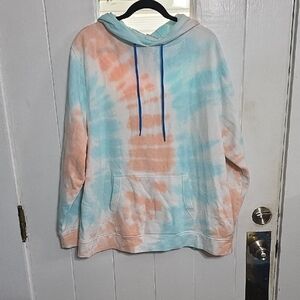 Crown & Ivy Tie-Dye Hoodie - Blue and Orange
